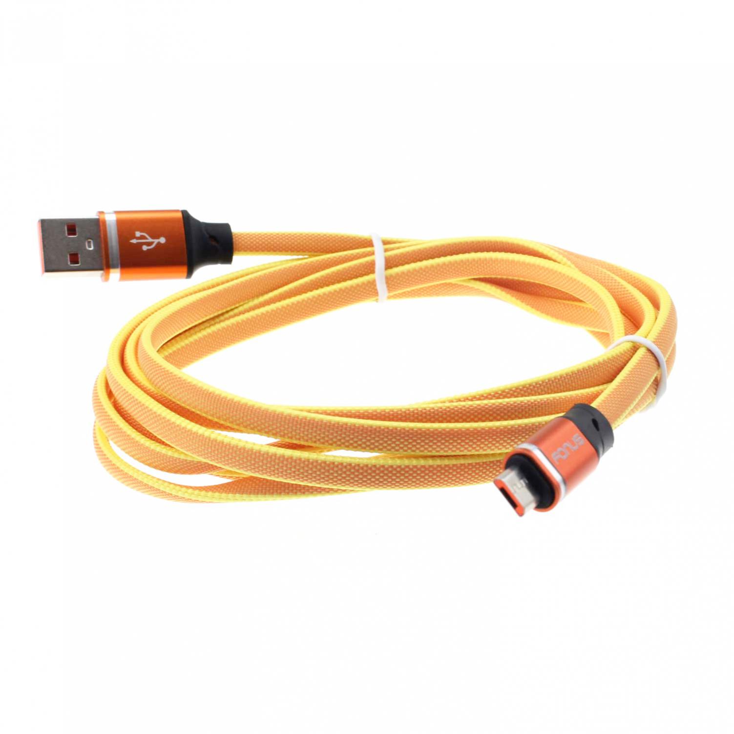 6FT LONG USB CABLE ORANGE MICROUSB CHARGER CORD FLAT POWER WIRE for